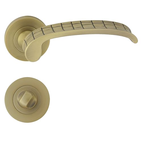 domino Türgriff Drückergarnitur WC -Badezimmer Set Rund-Rosette Türklinke für Bürotür, Kellertür & Innentür Türbeschläge aus Znal Chrom/Weiß Türdrückergarnitur SNAP-R M6/WEIß von domino