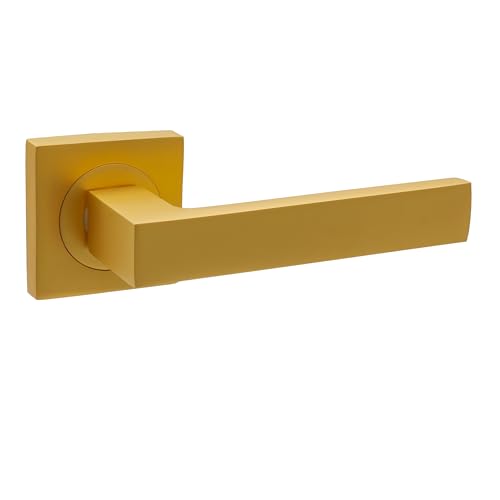 domino Türgriff QUBIK-QR K-GOLD MATT Ohne Schlossrosette, quadratischen Rosetten Türklinke für Zimmertür Bürotür, Türbeschläge aus Aluminium Gold Matt Türdrückergarnitur QUBIK-QR K-GOLD MATT domino Türgriff QUBIK-QR K-GOLD MATT Ohne Schlossrosette, quadratischen Rosetten Türklinke für Zimmertür Bürotür, Türbeschläge aus Aluminium Gold Matt Türdrückergarnitur QUBIK-QR K-GOLD MATT von domino