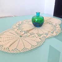 Beige Oval Crochet Tischläufer, Ecru Herzstück, Rustikale Tischdekoration Beige Oval Crochet Tischläufer, Ecru Herzstück, Rustikale Tischdekoration von dona30