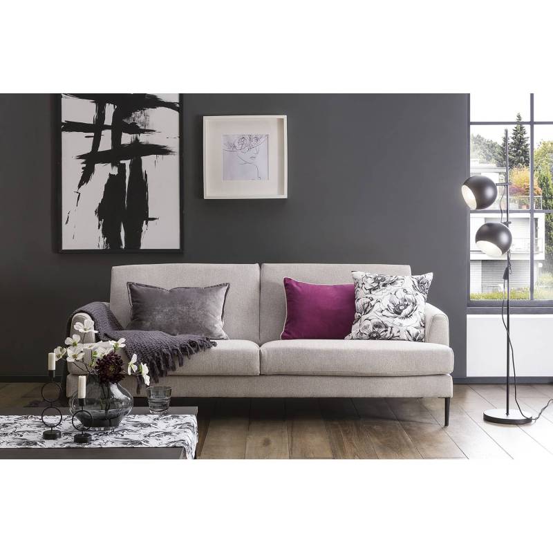 home24 Kisssenhülle Joy Violett/Beere 40 x 60cm Samt von home24