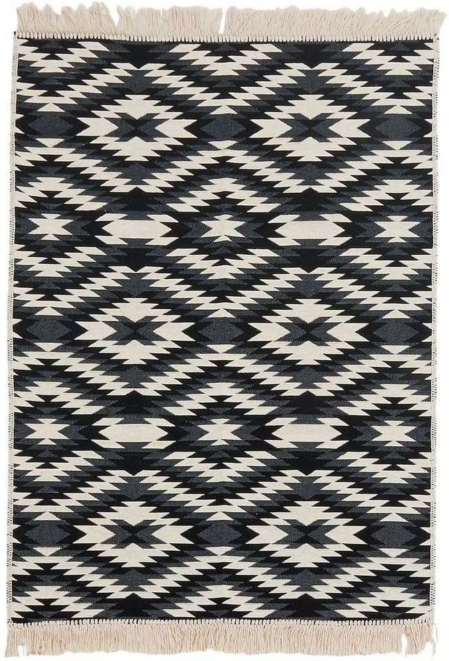 Teppich BARCELONA, done.®, rechteckig, Höhe: 8 mm, Flachgewebe, modernes Ethno Design, mit Fransen, waschbar von done.®