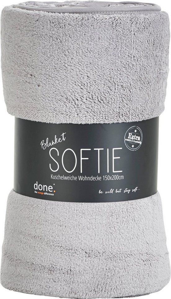 Wohndecke Softie, done.®, Extra weiche Wohndecke aus softigem Teddy-Stoff, Kuscheldecke von done.®