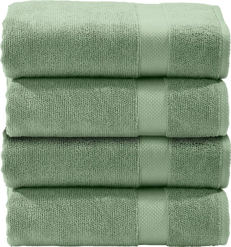 done.® Gästehandtuch Deluxe, Zwirnfrottee (Set, 4-St), Uni Farben, Hotelqualität aus hochwertigem Zwirnfrottier, 4x30x50 von done.®