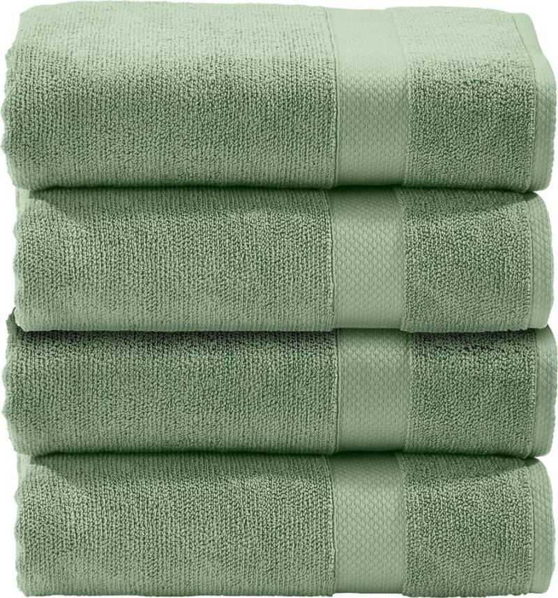 done.® Gästehandtuch Deluxe, Zwirnfrottee (Set, 4-St), Uni Farben, Hotelqualität aus hochwertigem Zwirnfrottier, 4x30x50 von done.®