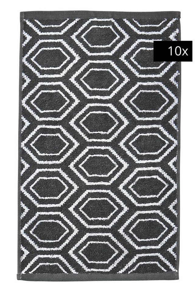 done.® Gästehandtücher DAILY SHAPES, Jacquard-Walkfrottier (10-St) von done.®