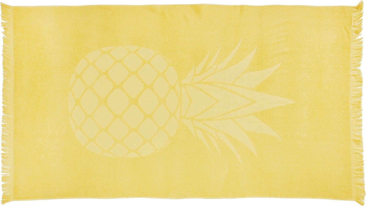 done.® Hamamtücher Pineapple, Hamam Frottier (1-St), saugfähige Frottier-Innenseite, ideal als Sauna- oder Strandtuch von done.®