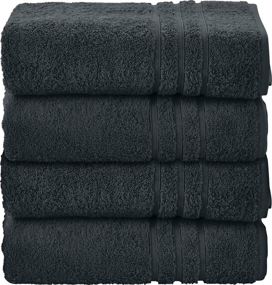 done.® Handtuch Set Daily Uni, Walkfrottier (Set, 4-St), Uni Farben, saugfähiges Walkfrottier von done.®