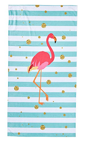 done. one.® Hamam/Strandtuch Flamingo pink-Mint 90 x 180 cm, mit eingenähte Tasche mit RV von done.