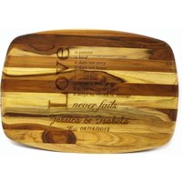 Personalisierte Schneiden Board - Teak Holz Hochzeit Geschenk Jubiläum Muttertag-Custom Zitat Küche Housewarming Geburtstag von donebetter
