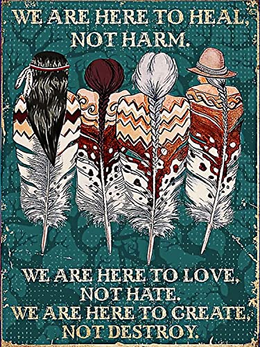 Metall-Blechschild im Vintage-Stil, 20,3 x 30,5 cm, Motiv: Indianer "We are Here to Heal Not Harm", Aluminium-Blechschild, Garten, Hof, Weihnachtsdekoration, Zuhause, Bauernhof, Garage, Kunst Metall-Blechschild im Vintage-Stil, 20,3 x 30,5 cm, Motiv: Indianer "We are Here to Heal Not Harm", Aluminium-Blechschild, Garten, Hof, Weihnachtsdekoration, Zuhause, Bauernhof, Garage, Kunst von dongfanghuanbanlianshangmaoyouxiangongsi103