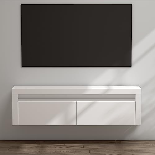doporro TV Lowboard TV-Schrank Fernsehschrank 160cm in matt Weiß HängendFernsehtisch, TV-Regal für Fernseher Fernsehschrank01 von doporro