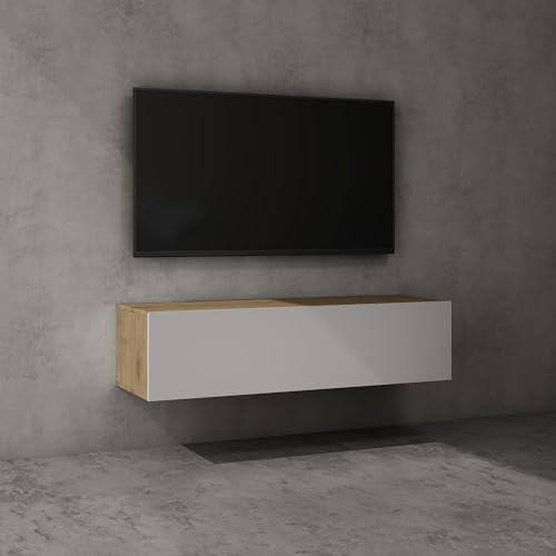 doporro TV Lowboard hängend Fernsehschrank Wohnzimmer | TV-Schrank hängend Fernsehtisch Hängeschrank 120cm Fernsehschrank02 von doporro
