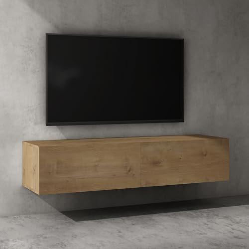 doporro TV Lowboard hängend Fernsehschrank Wohnzimmer | TV-Schrank hängend Fernsehtisch Hängeschrank 140cm Fernsehschrank02 von doporro