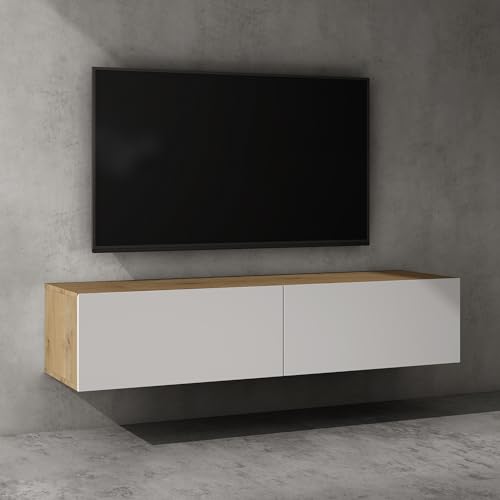 doporro TV Lowboard hängend Fernsehschrank Wohnzimmer | TV-Schrank hängend Fernsehtisch Hängeschrank 140cm Fernsehschrank02 von doporro
