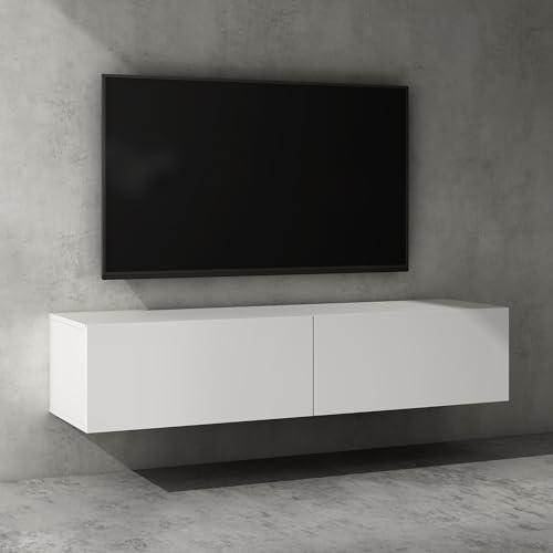 doporro TV Lowboard hängend Fernsehschrank Wohnzimmer | TV-Schrank hängend Fernsehtisch Hängeschrank 140cm Fernsehschrank02 von doporro