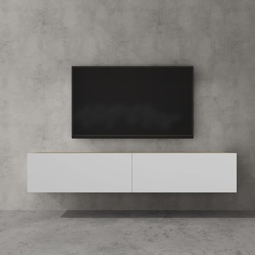 doporro TV Lowboard hängend Fernsehschrank Wohnzimmer | TV-Schrank hängend Fernsehtisch Hängeschrank 160cm Fernsehschrank02 von doporro