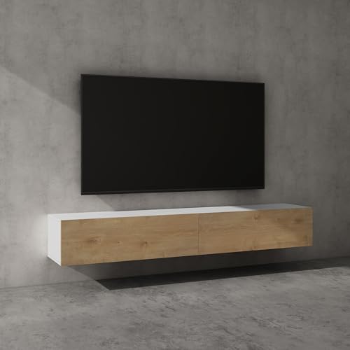 doporro TV Lowboard hängend Fernsehschrank Wohnzimmer | TV-Schrank hängend Fernsehtisch Hängeschrank 200cm Fernsehschrank02 von doporro