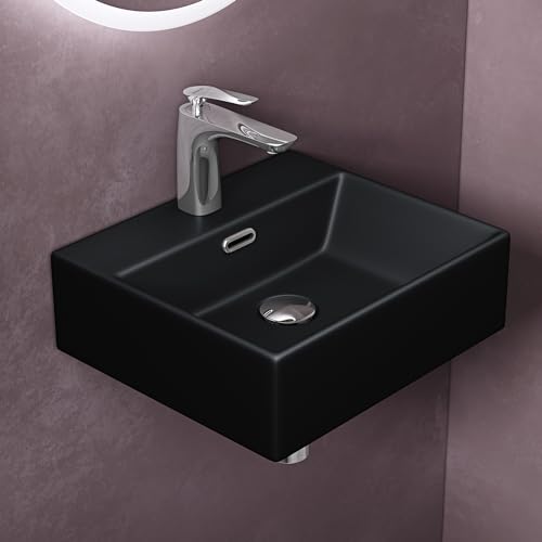 doporro Waschbecken keramik Aufsatzwaschbecken Hängewaschbecken Eckwaschbecken Waschtisch mit Nano-Bechichtung 41x36x13cm Matt Schwarz doporro Waschbecken keramik Aufsatzwaschbecken Hängewaschbecken Eckwaschbecken Waschtisch mit Nano-Bechichtung 41x36x13cm Matt Schwarz von doporro
