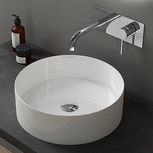 doporro Aufsatzwaschbecken Keramik Waschbecken Rund Waschschlae 40x40x13 cm Gäste-WC weiß glänzend Handwaschbecken Waschtisch Brüssel203 doporro Aufsatzwaschbecken Keramik Waschbecken Rund Waschschlae 40x40x13 cm Gäste-WC weiß glänzend Handwaschbecken Waschtisch Brüssel203 von doporro