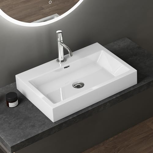 doporro Design Aufsatzwaschbecken Hängewaschbecken Waschbecken Weiß BTH 60x42x10 cm Waschtisch aus Mineralguss Colossum06 doporro Design Aufsatzwaschbecken Hängewaschbecken Waschbecken Weiß BTH 60x42x10 cm Waschtisch aus Mineralguss Colossum06 von doporro