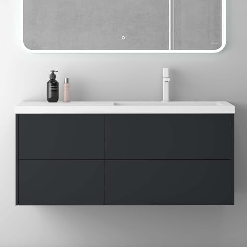 doporro Badezimmerschrank Badmöbel-Set Waschtisch mit Unterschrank Moment mit Soft-Close Wandmontage in matt Anthrazit, BxTxH:120x46x54cm, montagefertig inkl. Mineralguss-Waschbecken doporro Badezimmerschrank Badmöbel-Set Waschtisch mit Unterschrank Moment mit Soft-Close Wandmontage in matt Anthrazit, BxTxH:120x46x54cm, montagefertig inkl. Mineralguss-Waschbecken von doporro