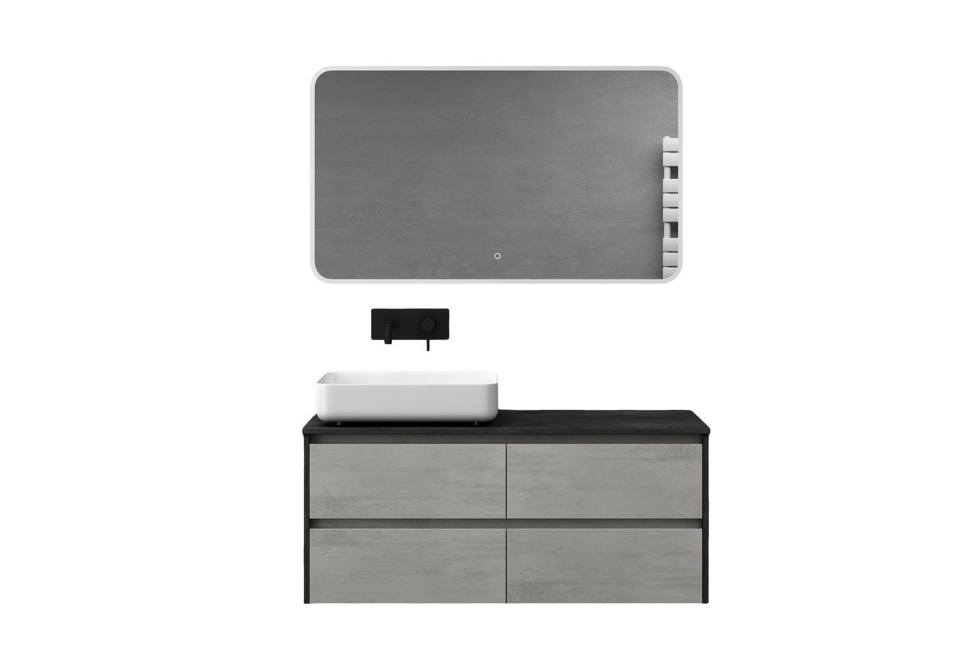doporro Badmöbel-Set Design Waschplatz Badmöbelset Unterschrank Wandmontage Normal, Soft-Close-Funktion von doporro