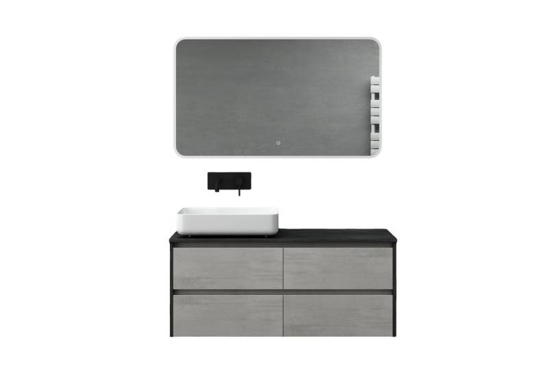 doporro Badmöbel-Set Design Waschplatz Badmöbelset Unterschrank Wandmontage Normal, Soft-Close-Funktion von doporro