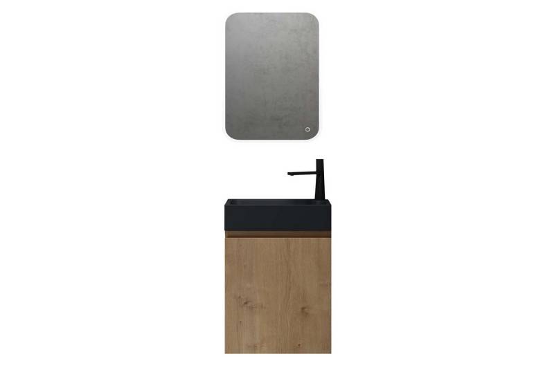 doporro Badmöbel-Set Badezimmerschrank Waschbeckenunterschrank Wandmontage Pisa02 von doporro