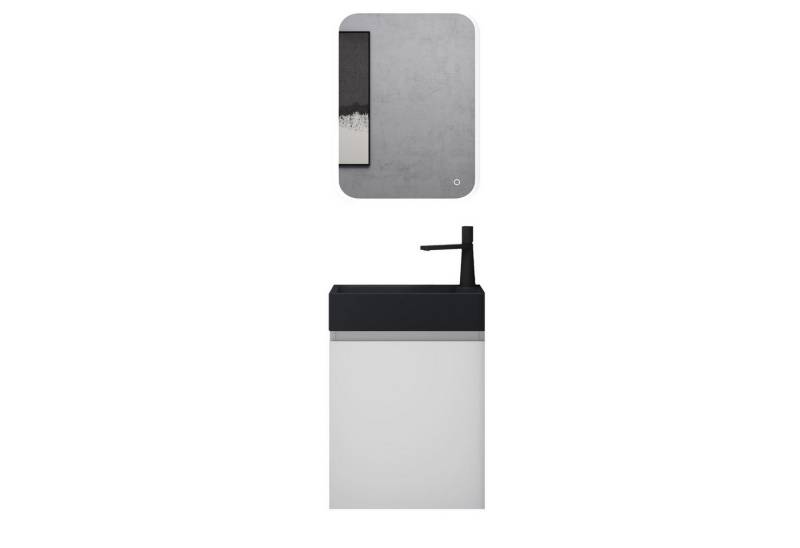 doporro Badmöbel-Set Badezimmerschrank Waschbeckenunterschrank Wandmontage Pisa02 von doporro
