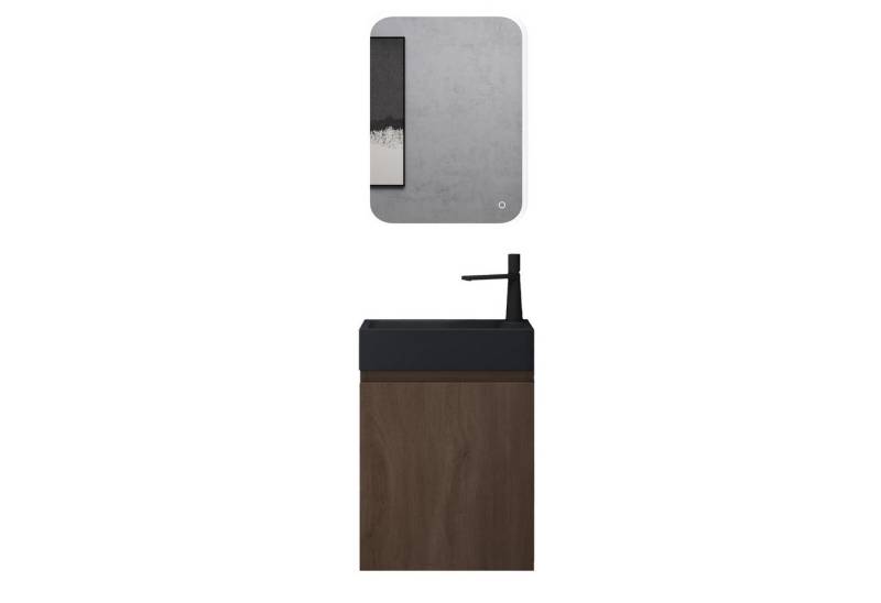 doporro Badmöbel-Set Badezimmerschrank Waschbeckenunterschrank Wandmontage Pisa02 von doporro