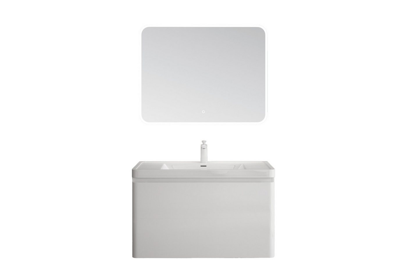 doporro Badmöbel-Set Waschbeckenunterschrank Waschtisch Unterschrank Wandmontage Ancona von doporro