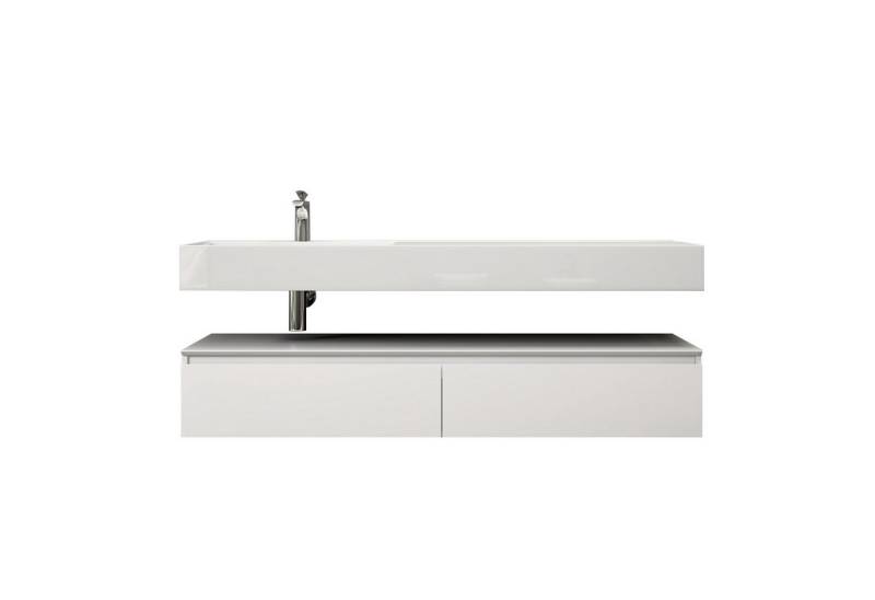 doporro Badmöbel-Set Waschtisch mit Unterschrank 150cm Mineraglguss Waschbecken UP von doporro