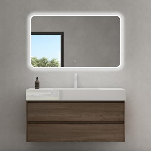doporro Badmöbel Set mit Waschtisch Badezimmer Unterschrank Wandmontage Waschbeckenunterschrank Eiche 120x48x63cm inkl. Waschbecken aus Mineralguss und LED-Badpiegel Deep doporro Badmöbel Set mit Waschtisch Badezimmer Unterschrank Wandmontage Waschbeckenunterschrank Eiche 120x48x63cm inkl. Waschbecken aus Mineralguss und LED-Badpiegel Deep von doporro