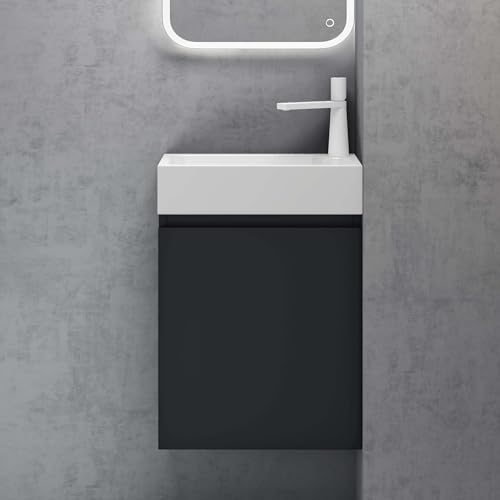 doporro Badmöbel Set Waschtisch mit Unterschrank Waschbecken-Unterschrank für Gäste-WC 46cm in Anthrazit matt Design Waschplatz Wandmontage Pisa 02 doporro Badmöbel Set Waschtisch mit Unterschrank Waschbecken-Unterschrank für Gäste-WC 46cm in Anthrazit matt Design Waschplatz Wandmontage Pisa 02 von doporro
