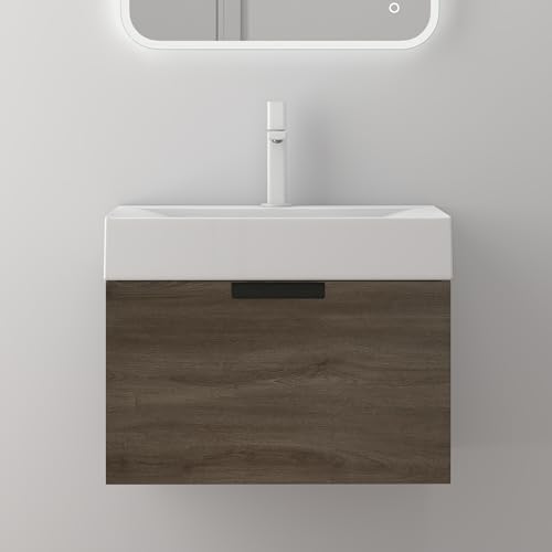 doporro Badmöbelset Waschtisch mit Unterschrank 60x45x48cm Unterschrank mit Mineralguss-Waschbecken Waschplatz in Eiche mit Soft-Close-Funktion Lonato doporro Badmöbelset Waschtisch mit Unterschrank 60x45x48cm Unterschrank mit Mineralguss-Waschbecken Waschplatz in Eiche mit Soft-Close-Funktion Lonato von doporro