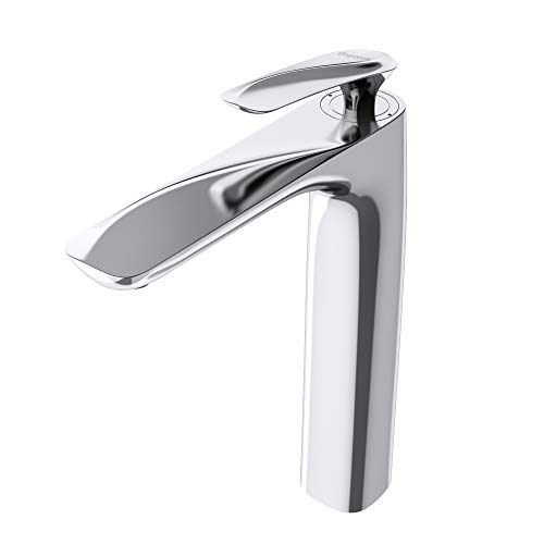 doporro Design Wasserhahn Bad Silber | Waschtischarmatur für Waschbecken | Waschbeckenarmatur Bad 28 cm hoch von doporro