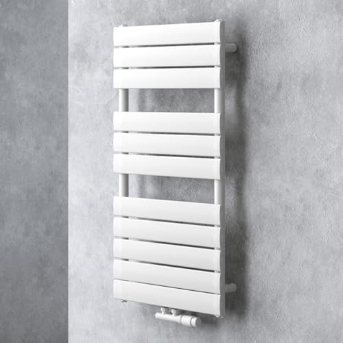 doporro Badheizkörper Heizkörper Bad Design Badheizung Flachheizkörper 100x60cm Weiß Paneelheizkörper Einlagig Horizontal 2in1 Mittelanschluss oder Seitenanschluss FH von doporro