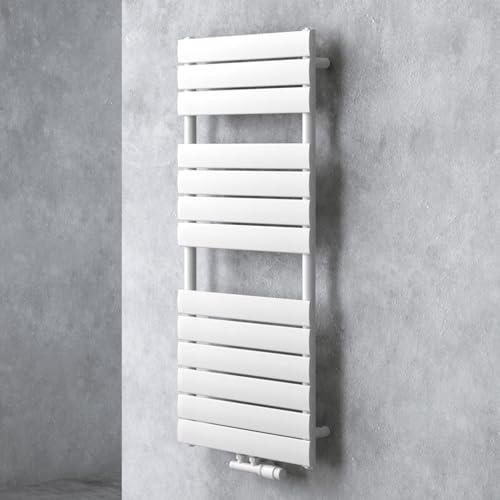 doporro Badheizkörper Heizkörper Bad Design Badheizung Flachheizkörper 120x60cm Weiß Paneelheizkörper Einlagig Horizontal 2in1 Mittelanschluss oder Seitenanschluss FH von doporro