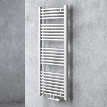 doporro Design Badheizung gerade 120x50cm Weiß Röhrenheizkörper Horizontal 2in1 Mittelanschluss oder Seitenanschluss Badheizkörper von doporro