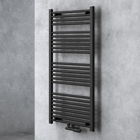 doporro Design Badheizung gerade 120x60cm Anthrazit Röhrenheizkörper Horizontal 2in1 Mittelanschluss oder Seitenanschluss Badheizkörper von doporro