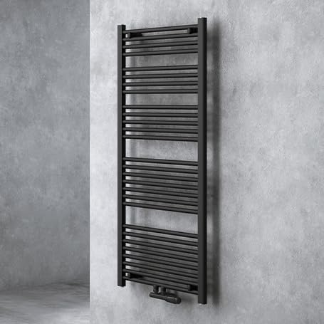 doporro Design Badheizung gerade 140x60cm Anthrazit Röhrenheizkörper Horizontal 2in1 Mittelanschluss oder Seitenanschluss Badheizkörper von doporro