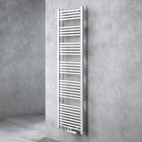 doporro Design Badheizung gerade 180x50cm Weiß Röhrenheizkörper Horizontal 2in1 Mittelanschluss oder Seitenanschluss Badheizkörper von doporro