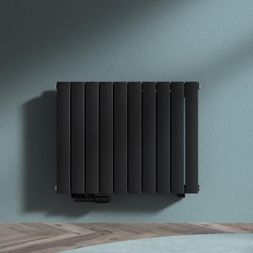 doporro Vertikal Badeizkörper Badheizung 77x60cm ‎Anthrazit | Doppellagig Heizkörper Flachheizkörper Mittelanschluss | Flach Paneelheizkörper 1072Watt von doporro
