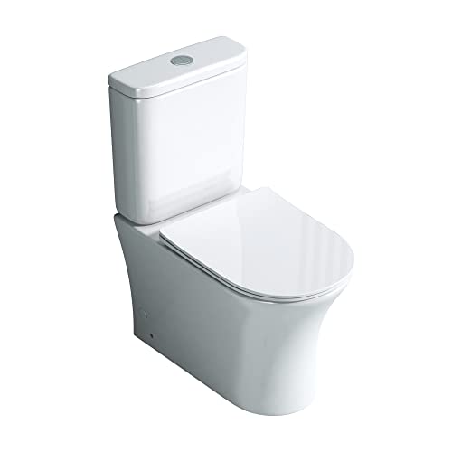 doporro Design Stand WC Toilette Aachen304T bodenstehend Tiefspüler mit Silent-Close spülrandlose Toilette spülrandloses WC von doporro