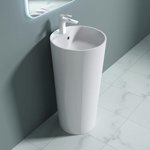 doporro Design Standwaschbecken aus Mineralguss BTH: 45x45x90cm, freistehend Waschbecken Waschtisch Waschplatz Colossum35 von doporro