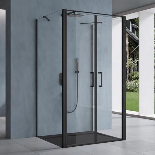 doporro Duschkabine U-Form 80x90x80cm Duschabtrennung in schwarz zwei Drehtüren inkl. Duschtasse ESG-Sicherheitsglas Klarglas mit Nano-Beschichtung Ravenna66UK doporro Duschkabine U-Form 80x90x80cm Duschabtrennung in schwarz zwei Drehtüren inkl. Duschtasse ESG-Sicherheitsglas Klarglas mit Nano-Beschichtung Ravenna66UK von doporro