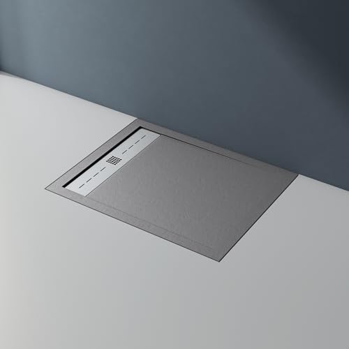 doporro Duschtasse Duschwanne 80x100cm flach aus Mineralguss in Beton Grau Rechteckig DIN-Anschlüsse für bodenebene Montage geeignet Corvus doporro Duschtasse Duschwanne 80x100cm flach aus Mineralguss in Beton Grau Rechteckig DIN-Anschlüsse für bodenebene Montage geeignet Corvus von doporro