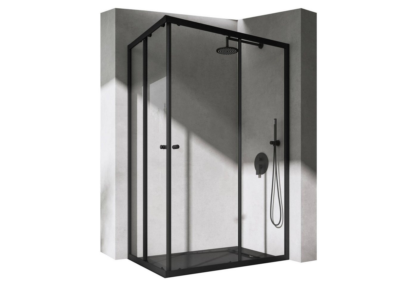 doporro Eckdusche Eckeinstieg Duschabtrennung Doppel Schiebetür ESG Glas Duschtür Rav16k, BxT: 70x70 cm doporro Eckdusche Eckeinstieg Duschabtrennung Doppel Schiebetür ESG Glas Duschtür Rav16k, BxT: 70x70 cm von doporro