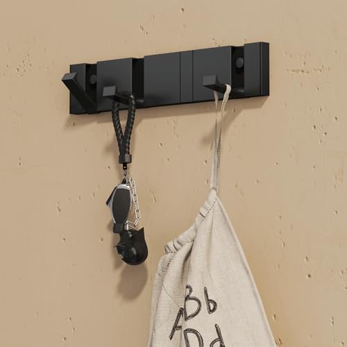doporro Garderobenhaken Wand Moderne,Wandgarderoben aus Aluminium Garderobenleiste klappbar kleiderhaken mit 4 Beweglichen Haken,wandhaken Schwarz doporro Garderobenhaken Wand Moderne,Wandgarderoben aus Aluminium Garderobenleiste klappbar kleiderhaken mit 4 Beweglichen Haken,wandhaken Schwarz von doporro