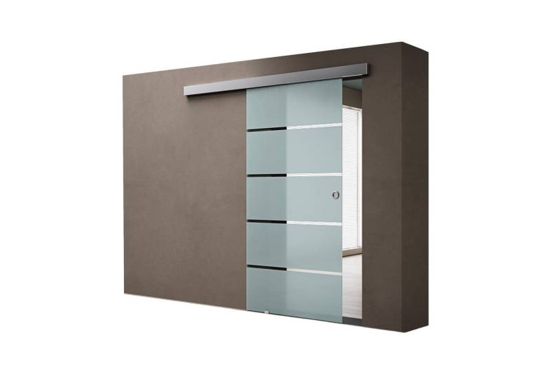 doporro Glasschiebetür komplettset Zimmertür Schwebetüren H:205/215cm 8mm ESG A11 von doporro